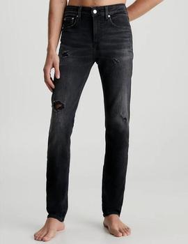 Vaquero negro Calvin Klein Skinny con rotos Denim Dark