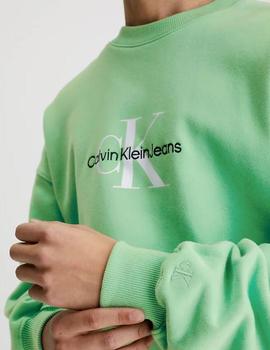 Sudadera verde Oversized Monologo Calvin Klein