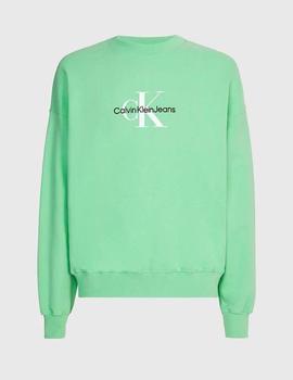 Sudadera verde Oversized Monologo Calvin Klein