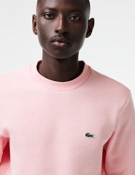 Sudadera rosa Lacoste en algodón ecológico cepillado