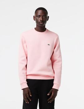 Sudadera rosa Lacoste en algodón ecológico cepillado