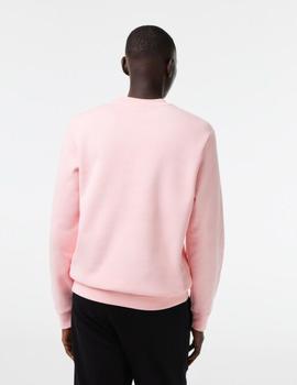 Sudadera rosa Lacoste en algodón ecológico cepillado