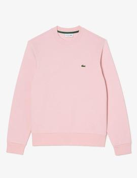 Sudadera rosa Lacoste en algodón ecológico cepillado