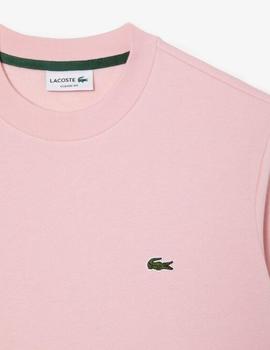 Sudadera rosa Lacoste en algodón ecológico cepillado