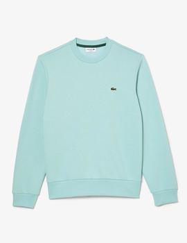 Sudadera verde Lacoste en algodón ecológico cepillado