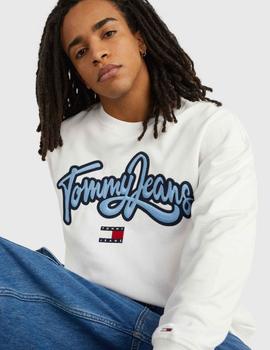 Sudadera blanca oversized con logo universitario Tommy Jeans