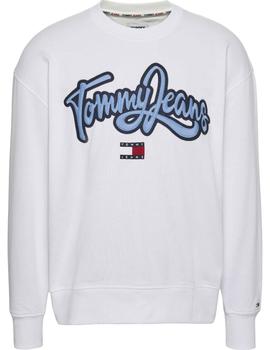 Sudadera blanca oversized con logo universitario Tommy Jeans