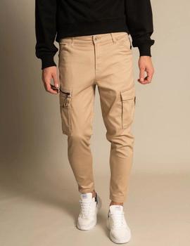 Pantalones cargo tapered en color beige de Jack Jones