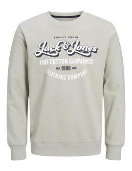 Sudadera gris de cuello redondo Jack Jones