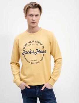 Sudadera amarilla de cuello redondo Jack Jones