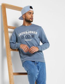 Sudadera azul de cuello redondo Jack Jones