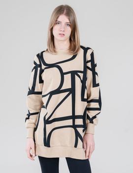 Sudadera estampada Oversized color beige de Only