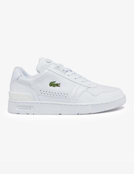 Zapatillas Lacoste T-Clip en piel WHT/WHT