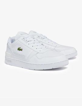 Zapatillas Lacoste T-Clip en piel WHT/WHT