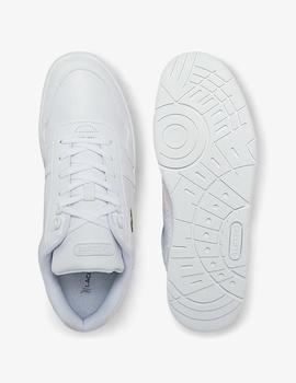 Zapatillas Lacoste T-Clip en piel WHT/WHT