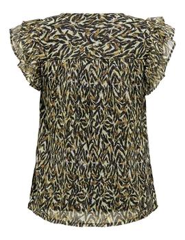 Top estampado de corte regular y cuello en V de Only