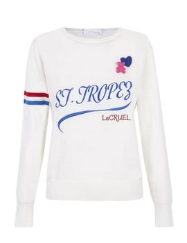 Jersey m/l cotton ST TROPEZ blanco azul rojo