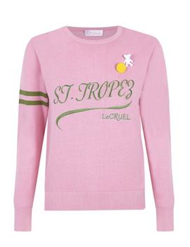Jersey m/l cotton ST TROPEZ rosa verde