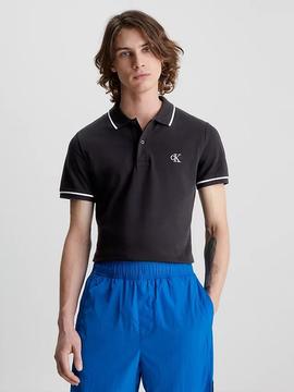 Polo Slim negro de algodón piqué Calvin Klein