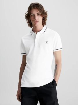 Polo Slim blanco de algodón piqué Calvin Klein