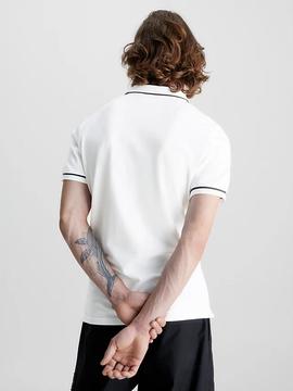 Polo Slim blanco de algodón piqué Calvin Klein