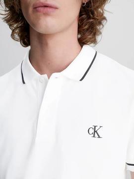 Polo Slim blanco de algodón piqué Calvin Klein