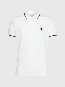 Polo Slim blanco de algodón piqué Calvin Klein