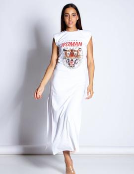 Maxivestido blanco tigre JAIMÉ