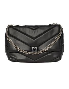 Bolso negro acolchado de hombro Pieces