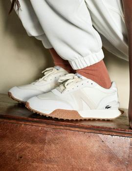 Zapatillas beige de mujer Lacoste L-Spin Deluxe en piel