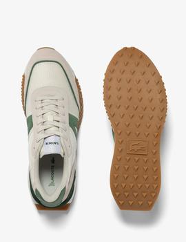 Zapatillas Lacoste L-Spin deluxe en piel blanco/verde