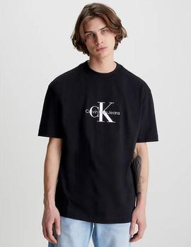 Camiseta oversized negra con Monologo Calvin Klein