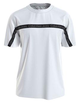 Camiseta blanca con logo en cinta Calvin Klein