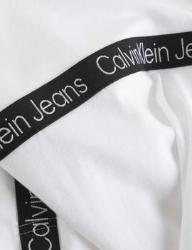 Camiseta blanca con logo en cinta Calvin Klein