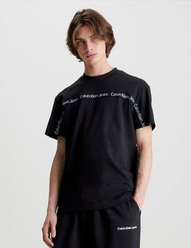 Camiseta negra con logo en cinta Calvin Klein