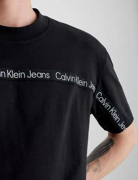Camiseta negra con logo en cinta Calvin Klein