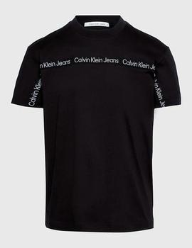 Camiseta negra con logo en cinta Calvin Klein