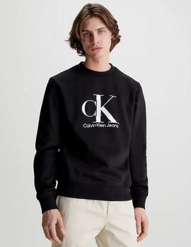 Sudadera negra con monograma de Calvin Klein