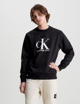 Sudadera negra con monograma de Calvin Klein