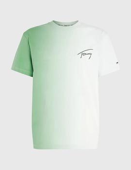 Camiseta verde con efecto degradé Tommy Jeans