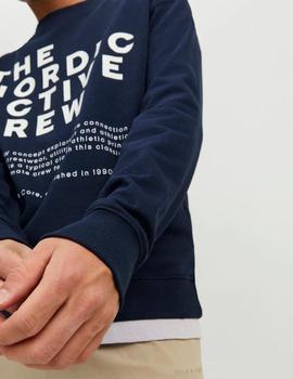 Sudadera relaxed fit marino nordic active cuello redondo