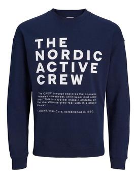 Sudadera relaxed fit marino nordic active cuello redondo