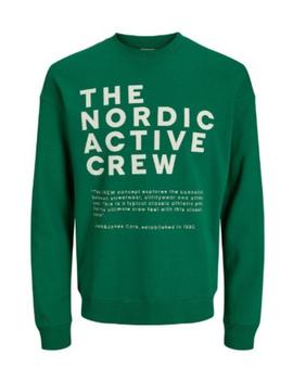 Sudadera relaxed fit verde nordic active cuello redondo