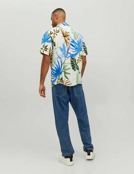 Camisa blanca estampada corte Relaxed