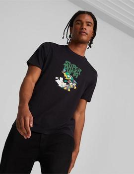 Camiseta negra con grafica Superpuma