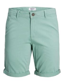 Chinos cortos verdes de corte regular fit