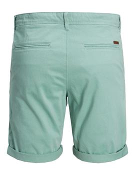 Chinos cortos verdes de corte regular fit