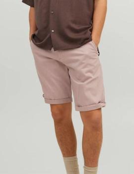 Chinos cortos color rosa de corte regular fit Jack Jones