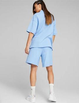 Short azul de tiro alto para mujer Classics de Puma