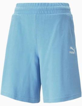 Short azul de tiro alto para mujer Classics de Puma
